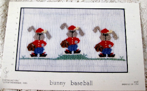 Little Memories Smocking Plate Bunny Baseball 033 OOP